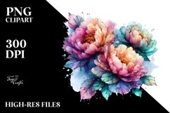 peony made of transparent glass PNG Product Image 3