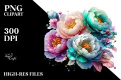 peony made of transparent glass PNG Product Image 3