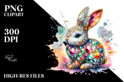 Colorful Bunny Made of Diamonds Title Product Image 2