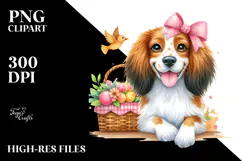 Happy Cute Brittany Dog, Watercolor Design Product Image 2