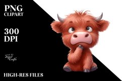 highland cow portrait, Transparent PNG Product Image 1