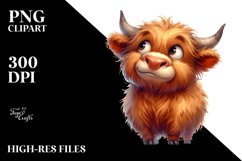 highland cow portrait, Transparent PNG Product Image 1