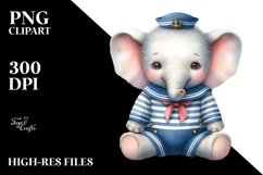 Baby Elephant Sailor Suit | Sublimation | Clipart Product Image 1