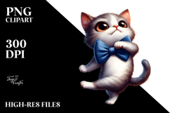 Exaggerated Cartoon Kitten PNG Product Image 2