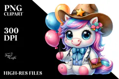 Vibrant Baby Unicorn PNG Product Image 2
