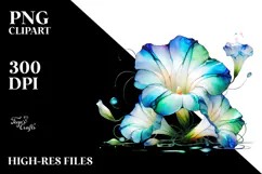 -like Morning Glory Watercolor Splash PNG Product Image 2