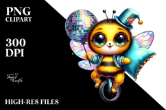 Crazy Baby Bee on Unicycle PNG Product Image 2