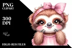 Detailed Sloth Portrait | Watercolor Clipart Product Image 3
