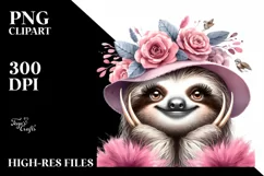 Detailed Sloth Portrait | Watercolor Clipart Product Image 3