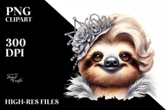 Detailed Sloth Portrait | Watercolor Clipart Product Image 1