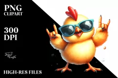 Funny Chicken Smiling Rocker Sign | Clipart Product Image 3