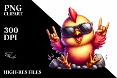 Funny Chicken Smiling Rocker Sign | Clipart Product Image 3