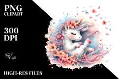 Cute Baby Unicorn Tumbling Wind Spring | Clipart Product Image 3