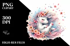 Cute Baby Unicorn Tumbling Wind Spring | Clipart Product Image 3