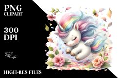 Cute Baby Unicorn Tumbling Wind Spring | Clipart Product Image 1