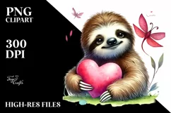 Baby Sloth with Heart PNG Product Image 2