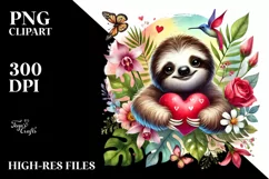 Baby Sloth with Heart PNG Product Image 2