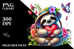 Baby Sloth with Heart PNG Product Image 2