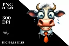 Cow Crazy Funny Cow Tie Clipart Product Image 1