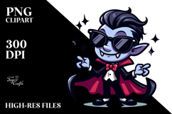 Silly Vampire with Oversized Sunglasses PNG Product Image 2