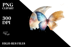 Pretty Butterfly with Splashes PNG Product Image 2
