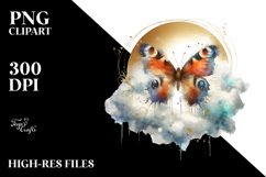 Pretty Butterfly with Splashes PNG Product Image 2