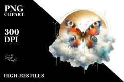 Pretty Butterfly with Splashes PNG Product Image 2