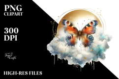 Smiling Butterfly with Splashes PNG Product Image 2