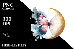Pretty Butterfly with Splashes PNG Product Image 2