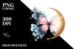 Smiling Butterfly with Splashes PNG Product Image 2