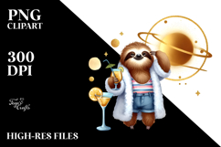 Cute Sloth in Hipster Style PNG Product Image 2