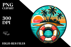 Retro Tropical Island Beachbuoy, 20 oz Tumbler Product Image 2