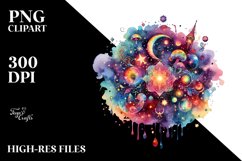 Colorful Magical Mushroom Splash | Clipart Product Image 3