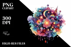 Colorful Magical Mushroom Splash | Clipart Product Image 3