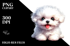 Happy Bichon Frise, Watercolor PNG Product Image 2