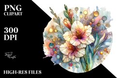 Stained Gladiolus Made of Material | Sublimation Clipart Product Image 1