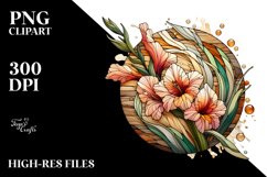 Stained Gladiolus Made of Material | Sublimation Clipart Product Image 1