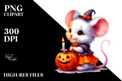 Vibrant Baby Mouse Halloween Drawing PNG Product Image 2