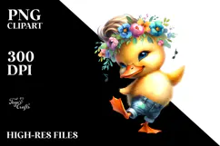 Watercolor Dancing Baby Duck PNG Product Image 2