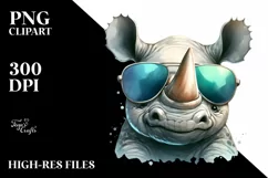 Funny Rhino Smiling Sunglasses | Clipart Product Image 1