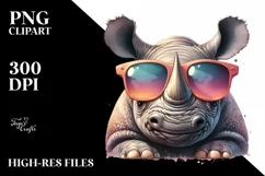 Funny Rhino Smiling Sunglasses | Clipart Product Image 3