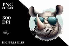 Funny Rhino Smiling Sunglasses | Clipart Product Image 3
