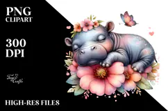 Adorned Baby Hippo PNG Product Image 2