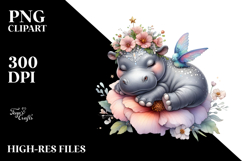 Adorned Baby Hippo PNG Product Image 2