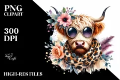 Watercolor Animal Print Scarf and Sunglasses Glitter Splash Product Image 1
