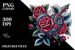 Heart Roses PNG Product Image 2
