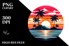 Tropical Island Sunset Tshirt Design PNG Product Image 2