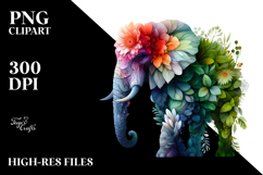 Vibrant Elephant with Abstract Frame PNG Product Image 2