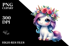 Cute Baby Unicorn, PNG Product Image 2