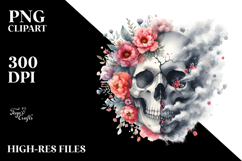 Skull Made of Flowers PNG Product Image 2
